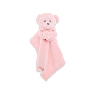 BABY COMFORTER BEAR PINK NATURAL