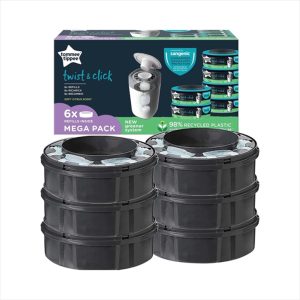 TOMMEE TIPPEE TWIST AND CLICK NAPPY BIN REFILL CASSETTES 6 PACK