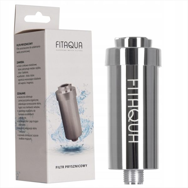 AM. FITAQUA ANTISCALING SHOWER FILTER METAL IN BOX