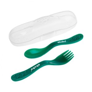 CUTLERY SET IN CASE DARK GREEN