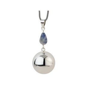BOLA PREGNANCY JEWEL SILVER BLUEGREY STONE