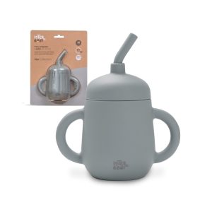 ANTI-DRIP CUP+SILICONE STRAW PETROL GRAY