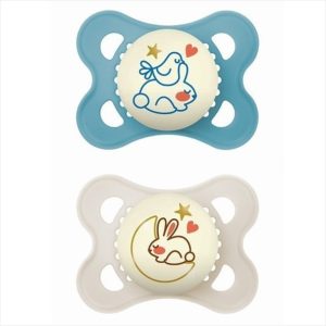 MAM PACIFIER SILICONE ORIGINAL NIGHT 2-6M BOY