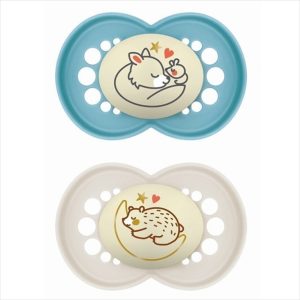 MAM PACIFIER SILICONE ORIGINAL NIGHT 6-16M BOY