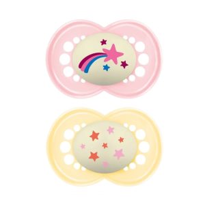 MAM PACIFIER SILICONE ORIGINAL NIGHT 16M+ GIRL